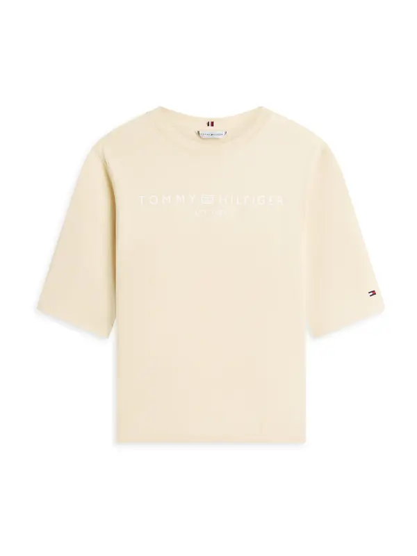 TOMMY HILFIGER TOMMY HILFIGER Majica  toplo smeđa / mornarsko plava / crvena / bijela