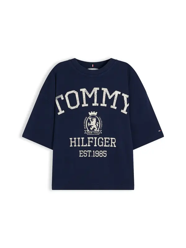 TOMMY HILFIGER TOMMY HILFIGER Majica 'VARSITY CREST'  bež / mornarsko plava