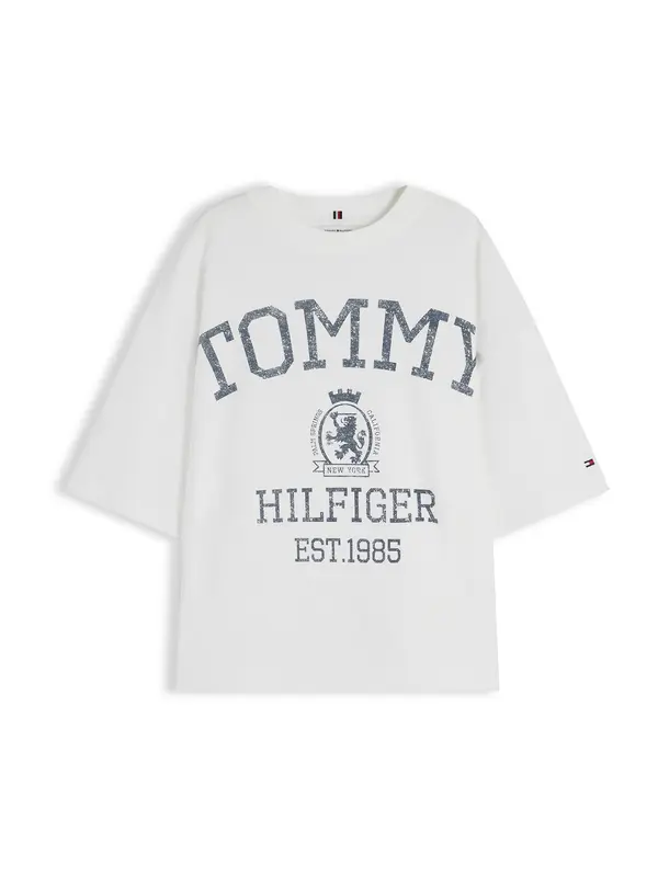 TOMMY HILFIGER TOMMY HILFIGER Majica 'VARSITY CREST'  opal / bijela