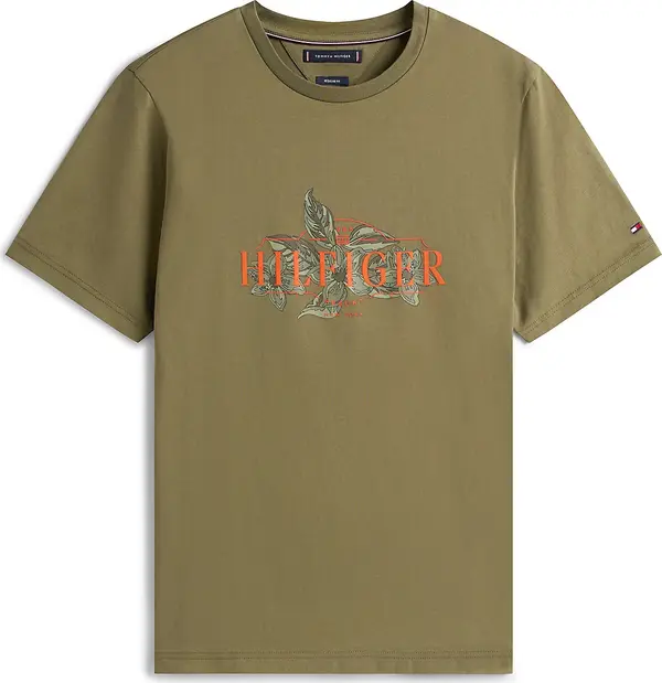 TOMMY HILFIGER TOMMY HILFIGER Majica  zelena / maslinasta / tamno zelena / ciglasto crvena