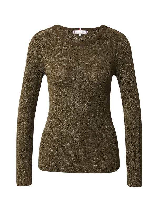 TOMMY HILFIGER TOMMY HILFIGER Majica  zlatna / tamno zelena