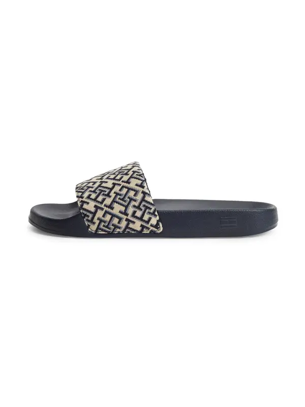 TOMMY HILFIGER TOMMY HILFIGER Natikače s potpeticom  bež / plava / mornarsko plava
