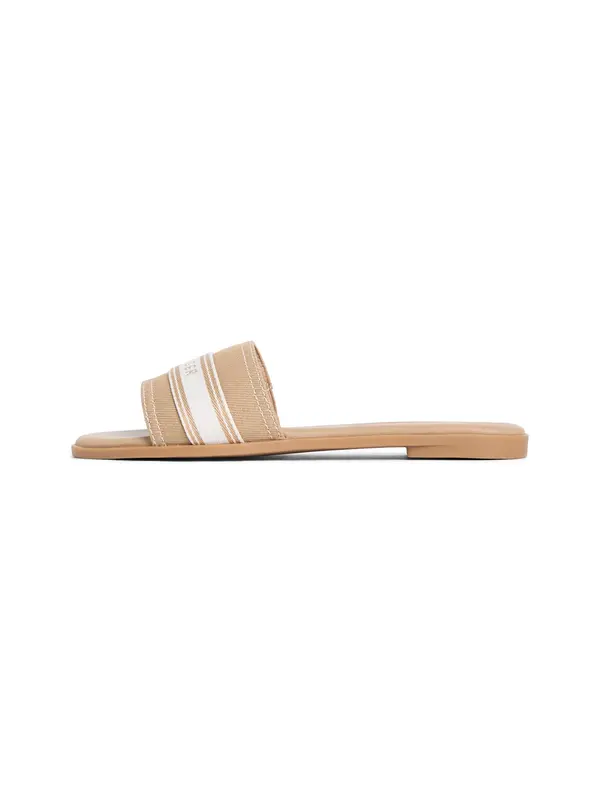 TOMMY HILFIGER TOMMY HILFIGER Natikače s potpeticom  kaki / bijela