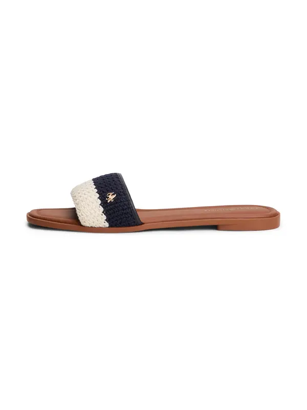 TOMMY HILFIGER TOMMY HILFIGER Natikače s potpeticom  mornarsko plava / bijela