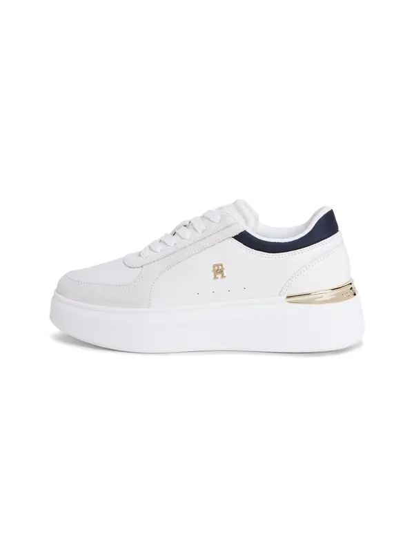 TOMMY HILFIGER TOMMY HILFIGER Niske tenisice  ecru/prljavo bijela / mornarsko plava / zlatna / svijetlosiva