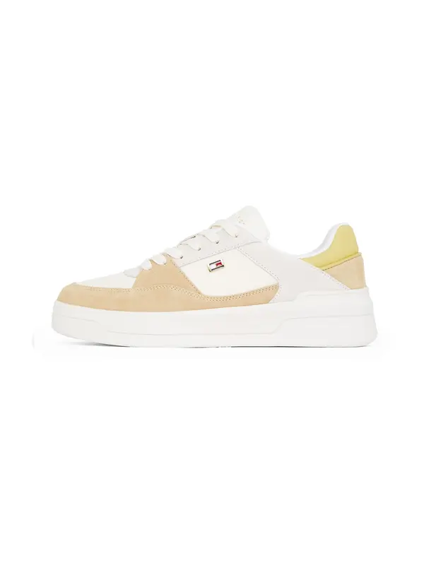 TOMMY HILFIGER TOMMY HILFIGER Niske tenisice 'ESSENTIAL BASKET'  bež / limun žuta / svijetlosiva / bijela