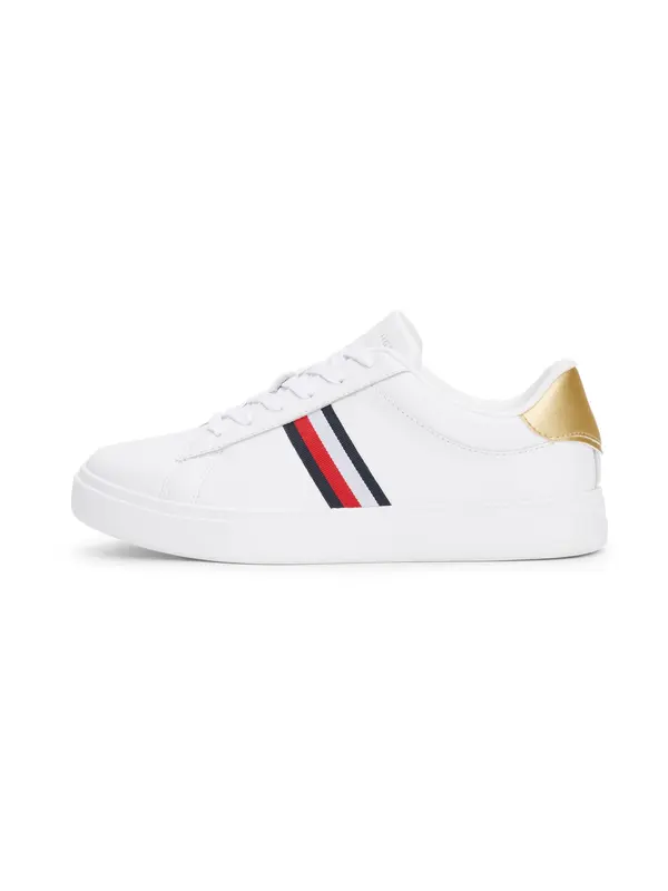 TOMMY HILFIGER TOMMY HILFIGER Niske tenisice 'Essential Court'  mornarsko plava / zlatna / crvena / bijela