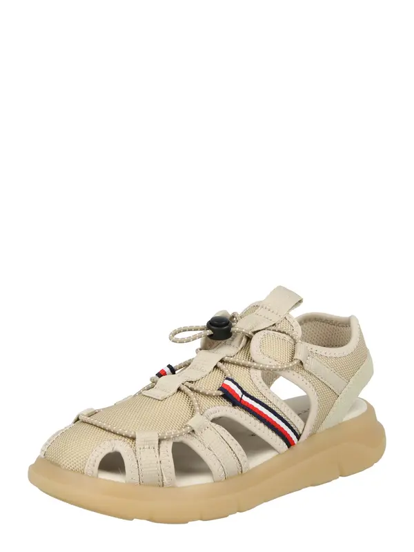 TOMMY HILFIGER TOMMY HILFIGER Otvorene cipele 'QUEST'  bež / mornarsko plava / crvena / bijela
