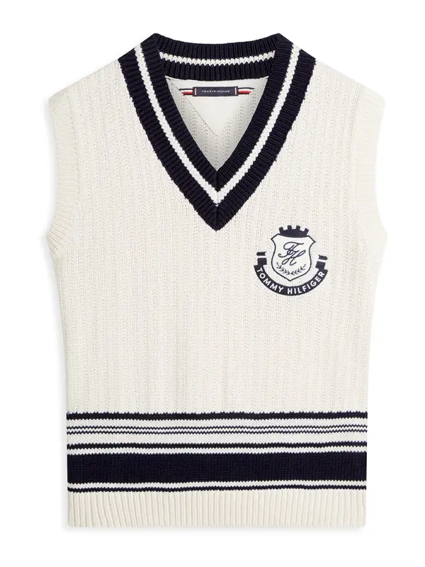TOMMY HILFIGER TOMMY HILFIGER Pleteni prsluk  boja slonovače / crna