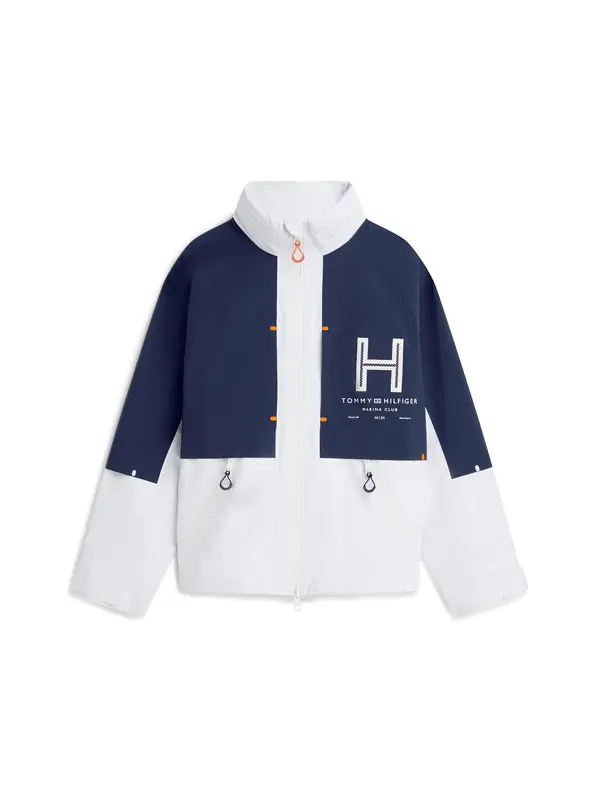 TOMMY HILFIGER TOMMY HILFIGER Prijelazna jakna  morsko plava / tamno narančasta / bijela