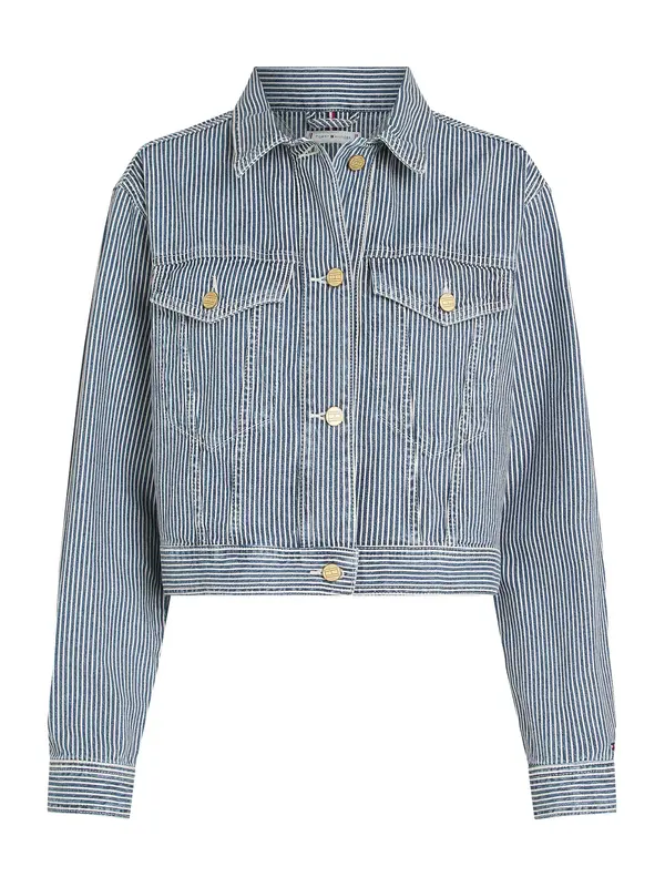 TOMMY HILFIGER TOMMY HILFIGER Prijelazna jakna  plavi traper / bijela