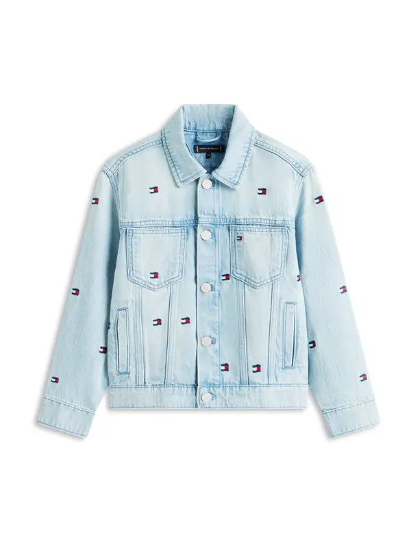 TOMMY HILFIGER TOMMY HILFIGER Prijelazna jakna  svijetloplava / tamno plava / crvena
