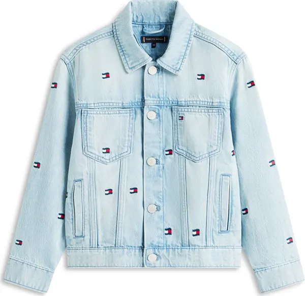 TOMMY HILFIGER TOMMY HILFIGER Prijelazna jakna  svijetloplava / tamno plava / crvena