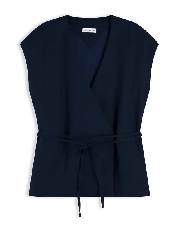 TOMMY HILFIGER TOMMY HILFIGER Prsluk od odijela 'Blend Wrap Waistcoat'  mornarsko plava