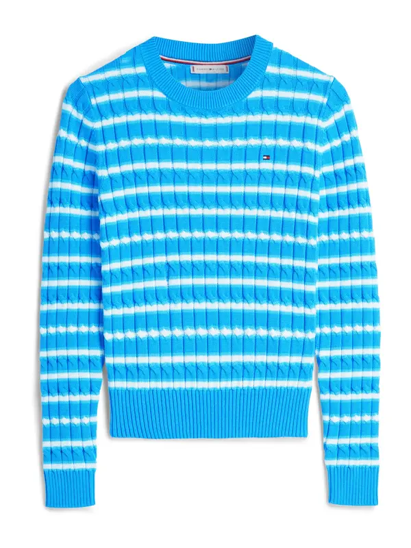 TOMMY HILFIGER TOMMY HILFIGER Pulover  azur / neonsko plava / bijela