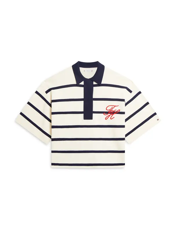 TOMMY HILFIGER TOMMY HILFIGER Pulover  bež / mornarsko plava / crvena