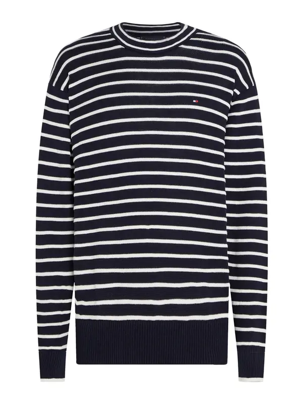 TOMMY HILFIGER TOMMY HILFIGER Pulover 'Breton'  tamno plava / bijela