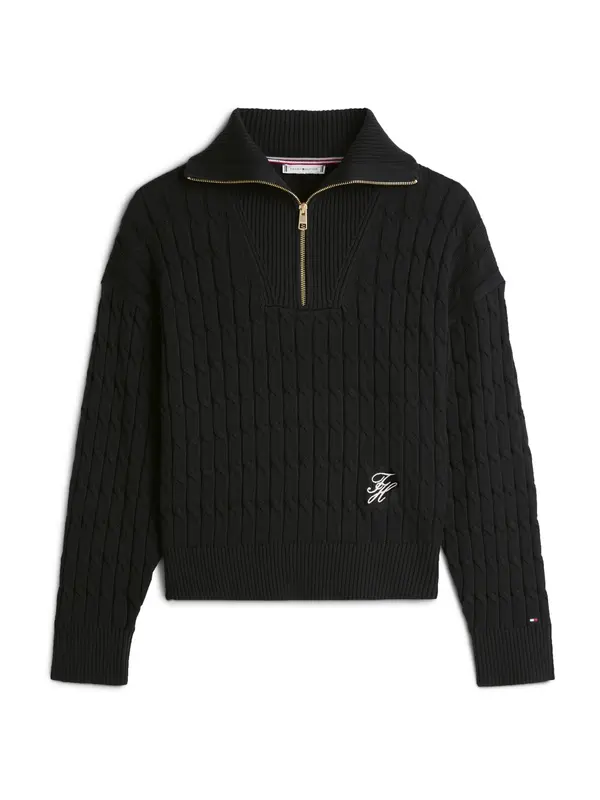 TOMMY HILFIGER TOMMY HILFIGER Pulover  crna / bijela