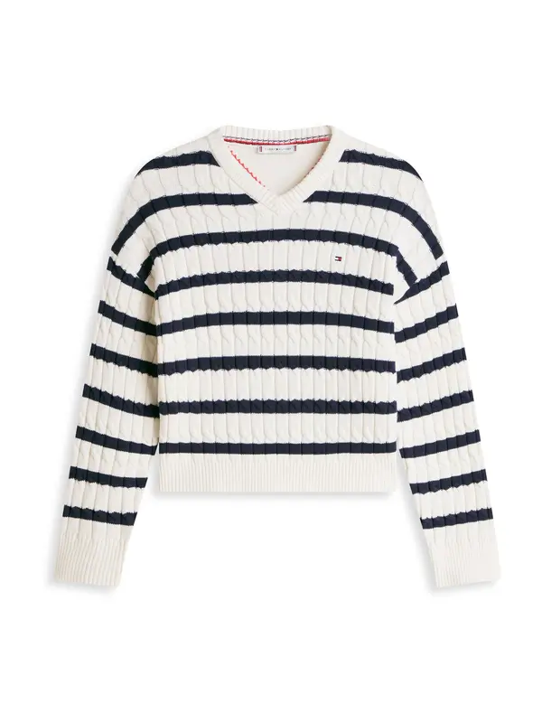 TOMMY HILFIGER TOMMY HILFIGER Pulover  crna / bijela