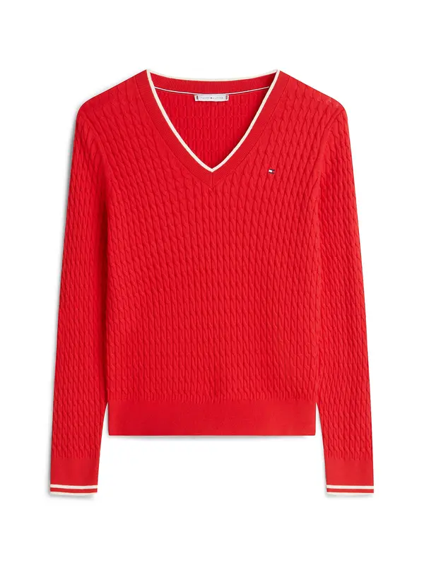 TOMMY HILFIGER TOMMY HILFIGER Pulover  crvena / bijela