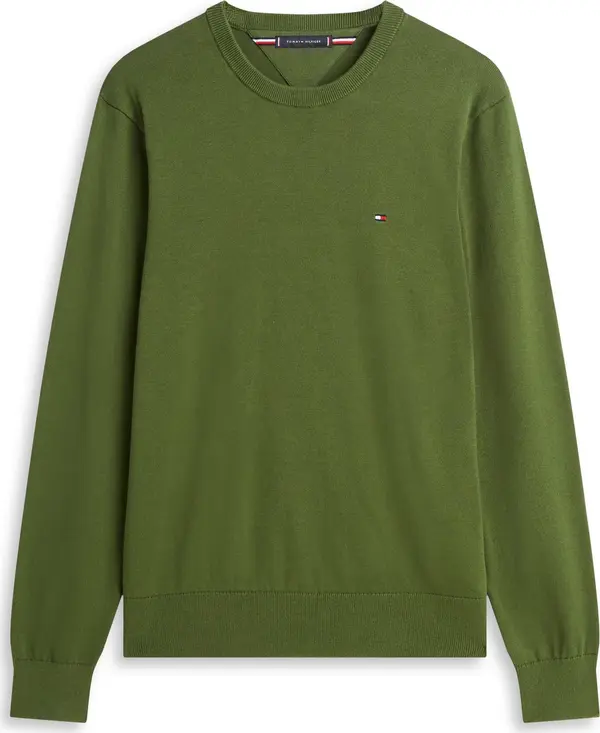 TOMMY HILFIGER TOMMY HILFIGER Pulover 'Essential'  maslinasta