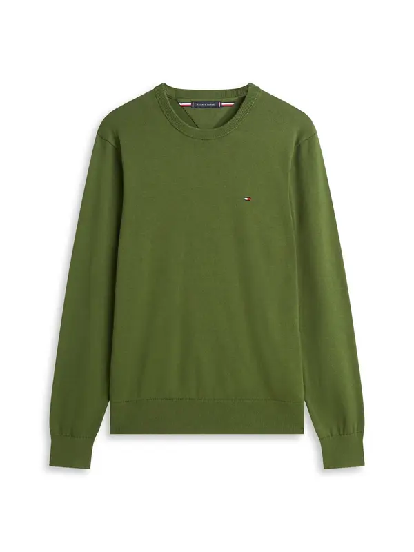 TOMMY HILFIGER TOMMY HILFIGER Pulover 'Essential'  maslinasta