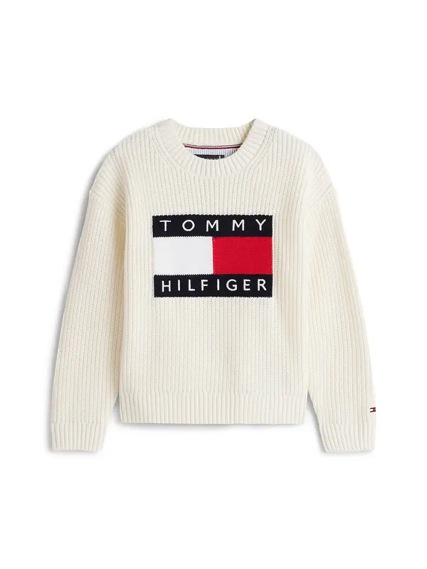 TOMMY HILFIGER TOMMY HILFIGER Pulover 'Heritage'  crvena / crna / bijela