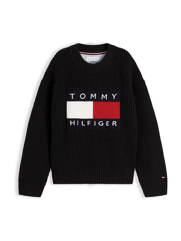TOMMY HILFIGER TOMMY HILFIGER Pulover 'HERITAGE'  crvena / crna / bijela