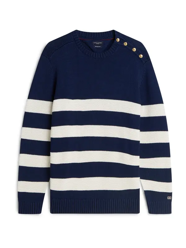 TOMMY HILFIGER TOMMY HILFIGER Pulover  mornarsko plava / bijela