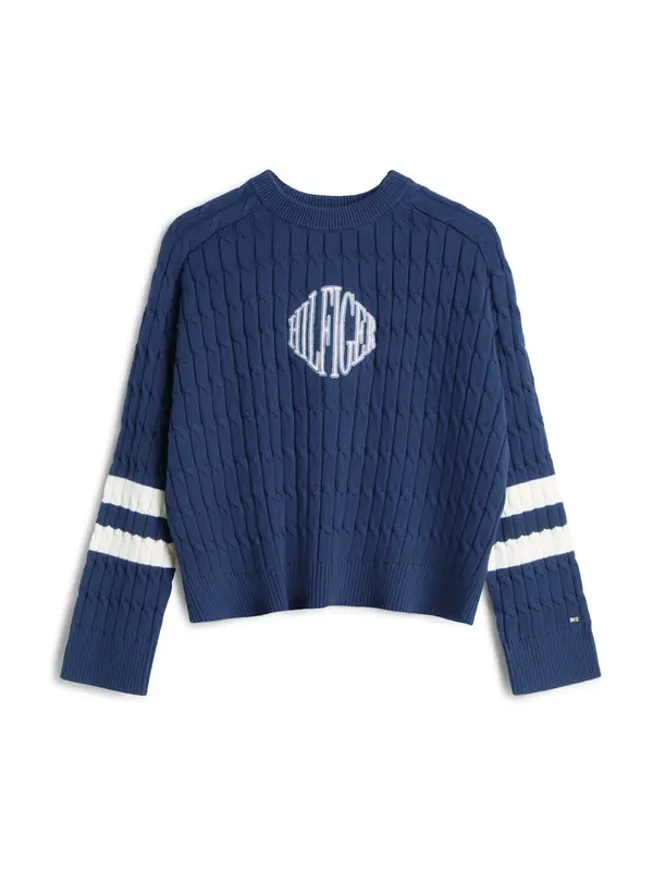 TOMMY HILFIGER TOMMY HILFIGER Pulover  mornarsko plava / bijela
