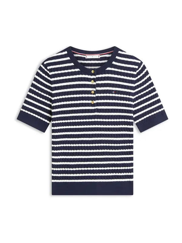 TOMMY HILFIGER TOMMY HILFIGER Pulover  mornarsko plava / bijela