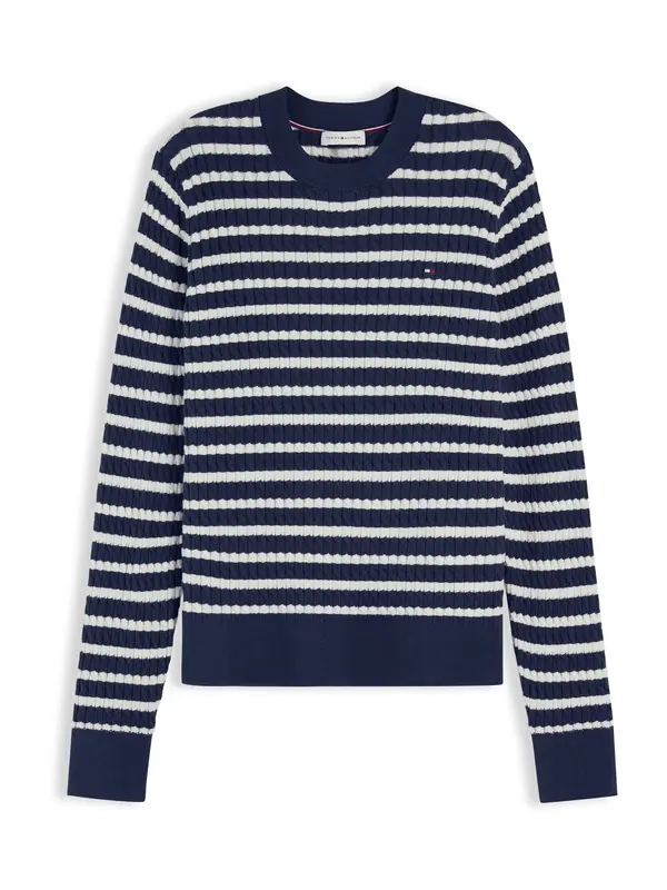 TOMMY HILFIGER TOMMY HILFIGER Pulover  mornarsko plava / bijela