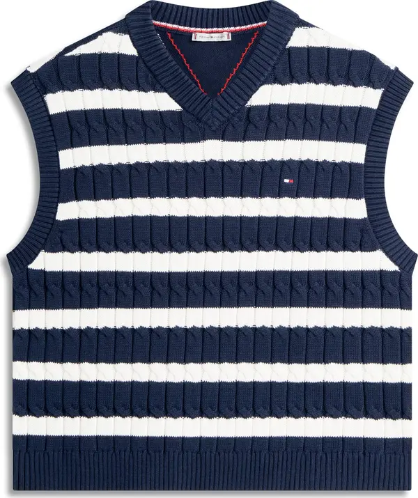TOMMY HILFIGER TOMMY HILFIGER Pulover  mornarsko plava / bijela