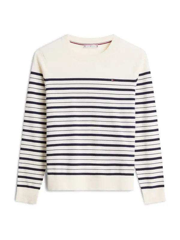 TOMMY HILFIGER TOMMY HILFIGER Pulover  morsko plava / bijela
