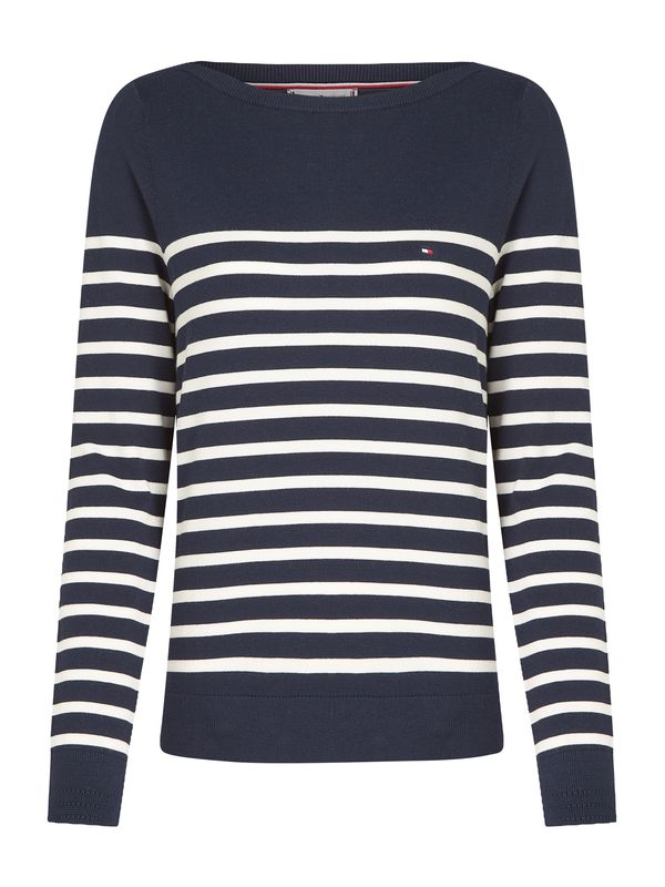 TOMMY HILFIGER TOMMY HILFIGER Pulover  morsko plava / bijela