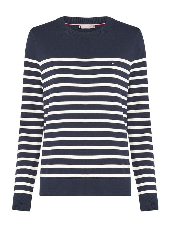 TOMMY HILFIGER TOMMY HILFIGER Pulover  morsko plava / bijela