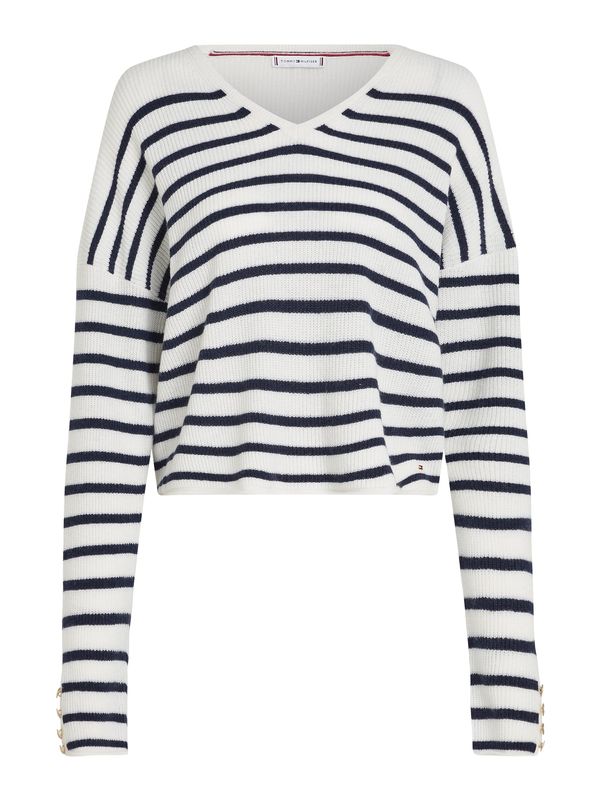 TOMMY HILFIGER TOMMY HILFIGER Pulover  morsko plava / bijela