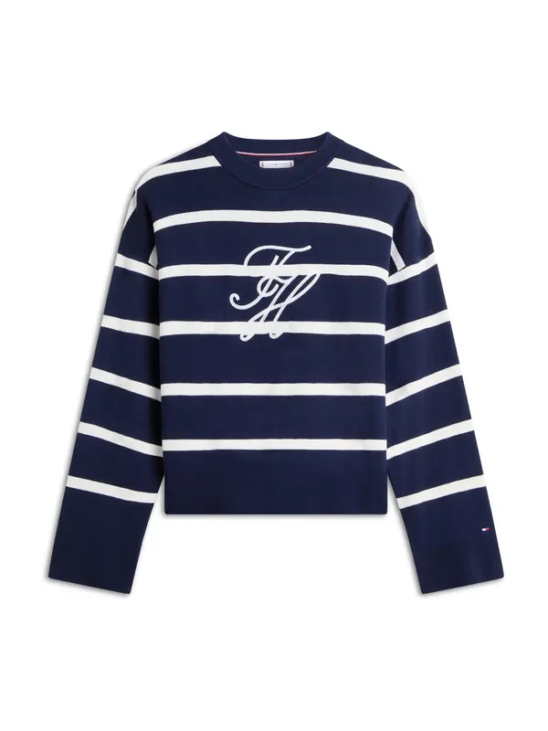 TOMMY HILFIGER TOMMY HILFIGER Pulover  noćno plava / bijela