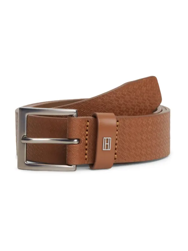 TOMMY HILFIGER TOMMY HILFIGER Remen 'Flag Plaque Embossed'  smeđa