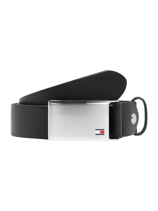 TOMMY HILFIGER TOMMY HILFIGER Remen 'Plaque'  crna / srebro