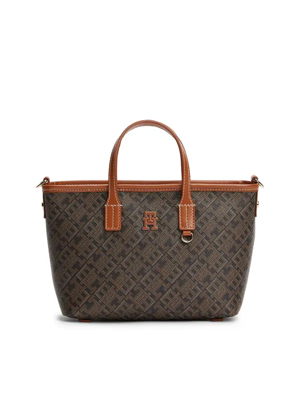 TOMMY HILFIGER TOMMY HILFIGER Ručna torbica  bež / smeđa / crna