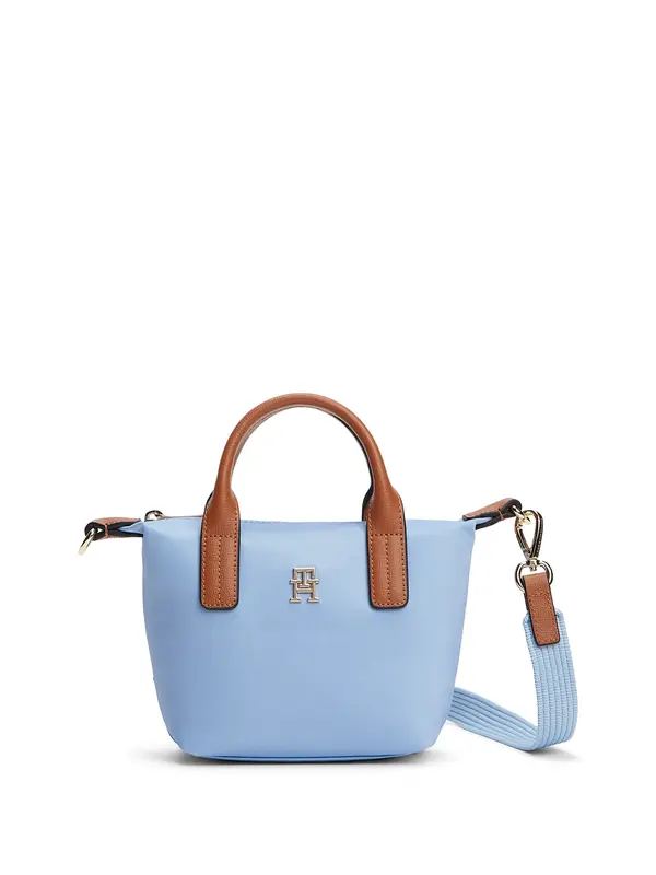 TOMMY HILFIGER TOMMY HILFIGER Ručna torbica 'Popette'  svijetloplava / konjak