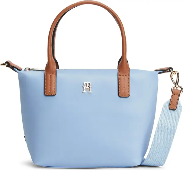 TOMMY HILFIGER TOMMY HILFIGER Ručna torbica 'POPETTE'  svijetloplava / konjak