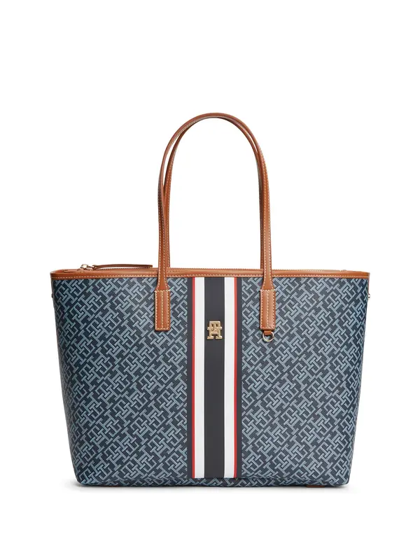 TOMMY HILFIGER TOMMY HILFIGER Shopper torba 'Monoplay'  morsko plava / opal / konjak / bijela