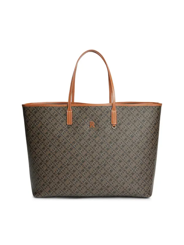 TOMMY HILFIGER TOMMY HILFIGER Shopper torba  smeđa / konjak / svijetlosiva / crna