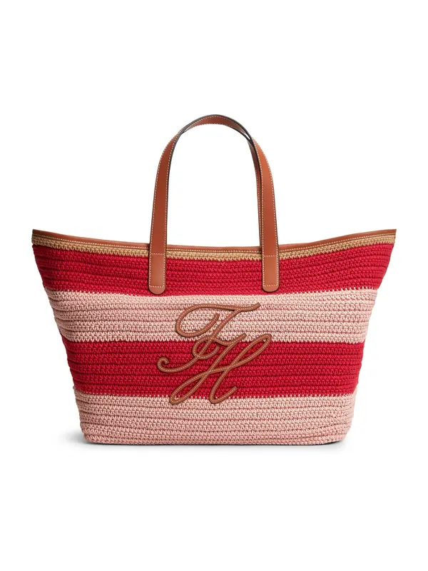 TOMMY HILFIGER TOMMY HILFIGER Shopper torba  smeđa / ljubičasto crvena / pastelno roza