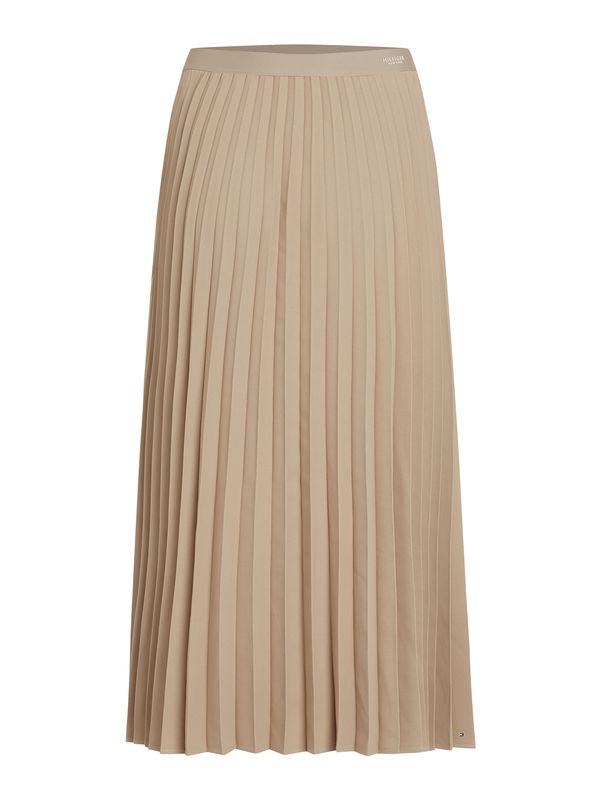 TOMMY HILFIGER TOMMY HILFIGER Suknja 'FLUID PLEATED PULL ON MIDI SKIRT'  bež