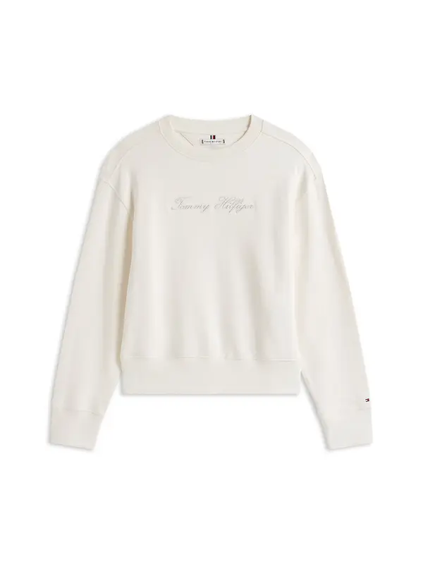 TOMMY HILFIGER TOMMY HILFIGER Sweater majica  bež siva / bijela
