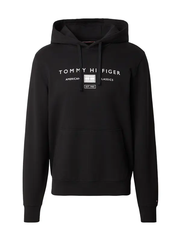 TOMMY HILFIGER TOMMY HILFIGER Sweater majica 'BRAND LOVE'  crna / bijela