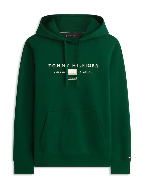 TOMMY HILFIGER TOMMY HILFIGER Sweater majica 'Brand Love'  kraljevski zelena / bijela